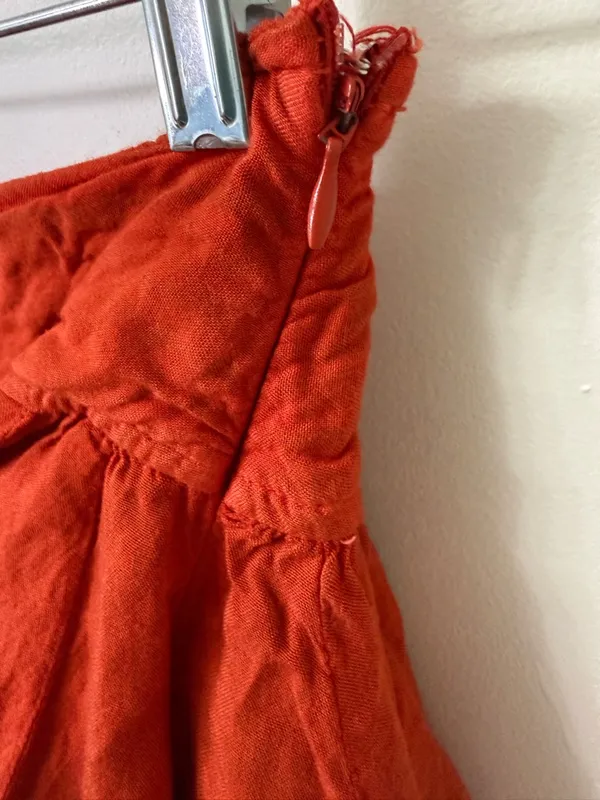 FREE PEOPLE Burnt Orange Mini Skirt Women’s Size Xsmall - Image 3