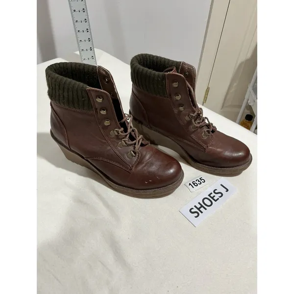 Woman’s Sonoma Lifestyle Smedinbrown Combat Boots 8m Brown Lace Up - Image 2