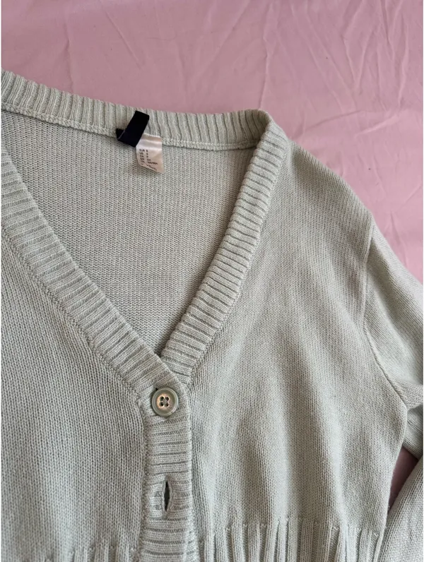 H&M Sweater Cropped Knit Green - Image 2