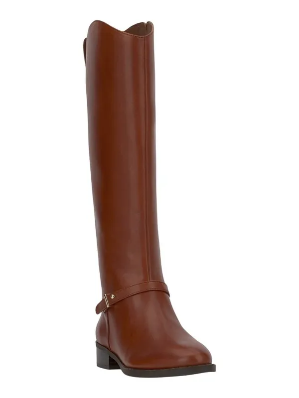 NWT On 34th Womens Firesse Riding Boots 10019685500 Cognac Leather Brown 6.5\M - Image 2