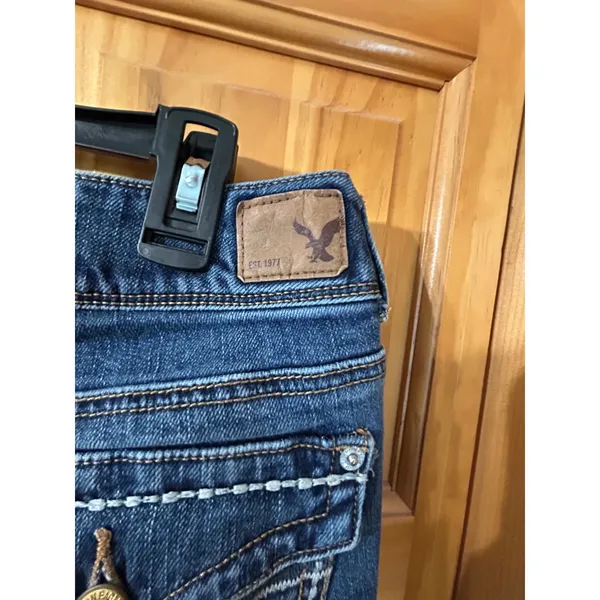 American Eagle Kick Boot Jeans Womens 12 Medium Wash Denim Bootcut‎ Stretch - Image 3