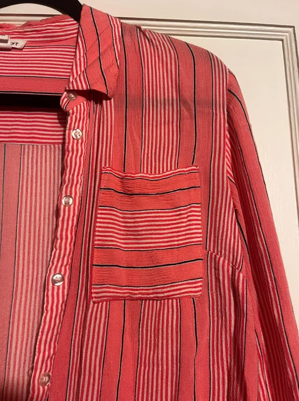 Stripped Pink Button Up - Image 2
