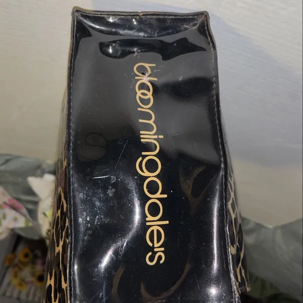 Bloomingdale’S Cheetah Print Patent Leather Mini Tote Bag Preloved - Image 11