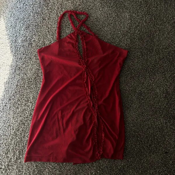 Peppermayo Red Open Cut Mini Dress - Image 4