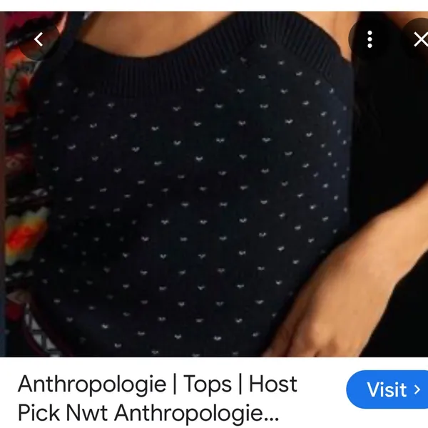 Anthropologie Black Knit Spaghetti Strap Camisole with Accent Border - Image 7