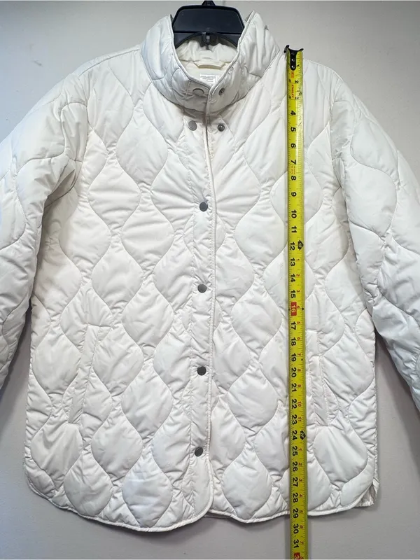 32 Degrees Heat Women's Quilted Jacket Puffer Coat, cream NWOT large - Image 3