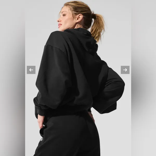 Alo Yoga NWT Accolade Hoodie Black Size M oversized Unisex - Image 3