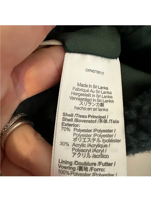 Madewell (Re)sourced Sherpa Teddy Coat NC578 Womens Medium Green Boucle Plush - Image 9