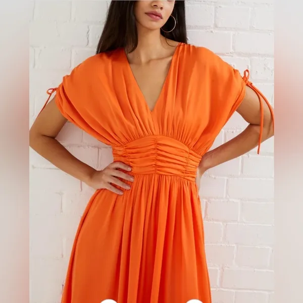 French Connection Audrey satin maxi dress orange 6 new nwt wedding guest - Image 3