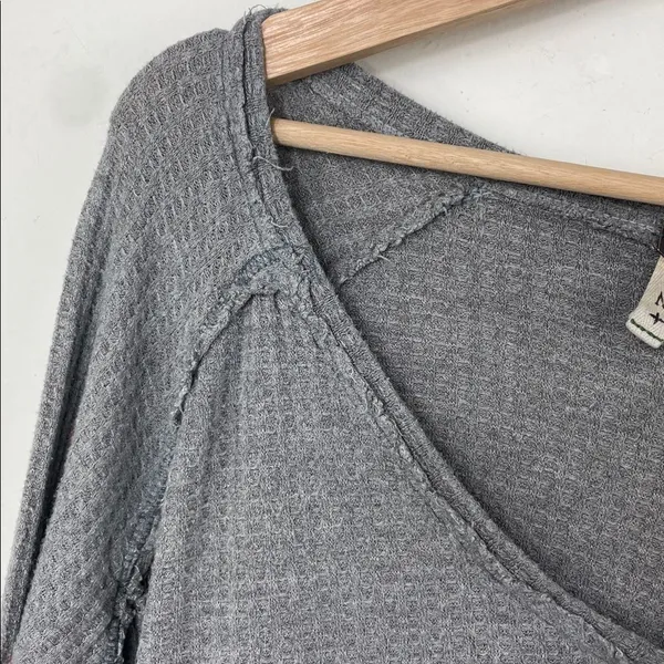 Free People We The Free Laguna Thermal Tunic Top Gray Size Medium oversized - Image 6