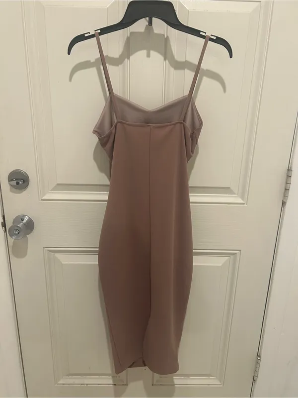 privy Brown Cutout Strap Midi Dress - Image 3