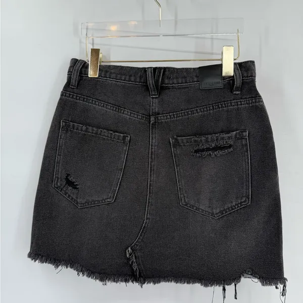 Free People‎ | Brea Cut Off Skirt | Faded Black size 29 NWT - Image 6