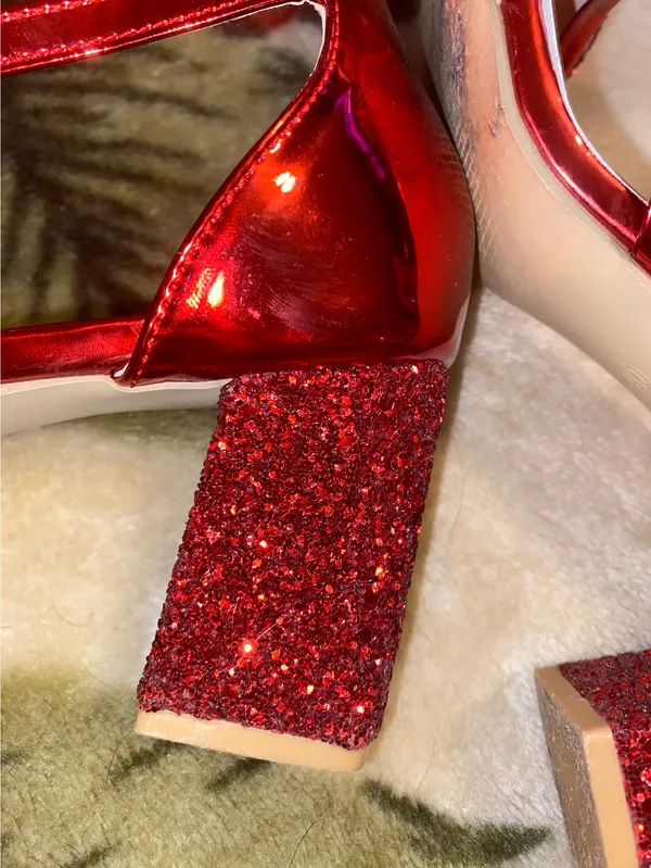 Sparkly Red Heels Size 8 - Image 4