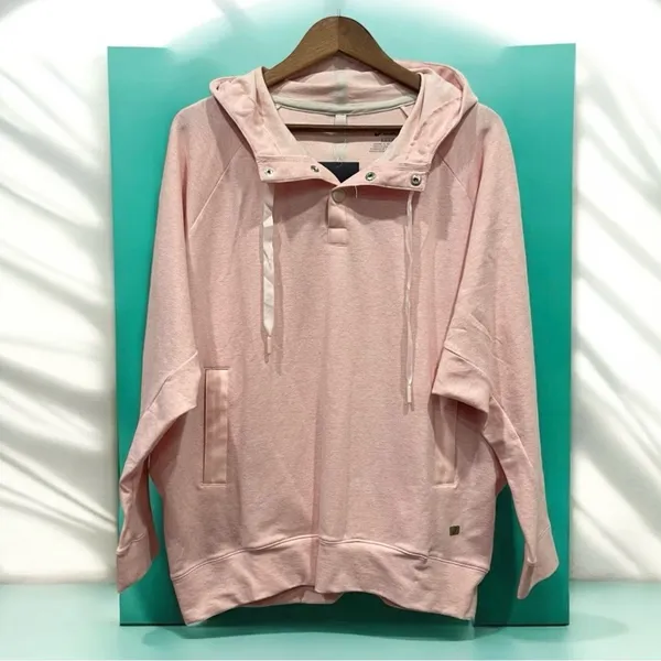 ASICS Women's Terry Pullover Hoodie Light Pink Size L - Image 2