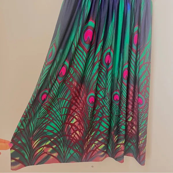 Raya Sun Sleeveless Dress Womens Size Medium Blue Green Turquoise Peacock - Image 2