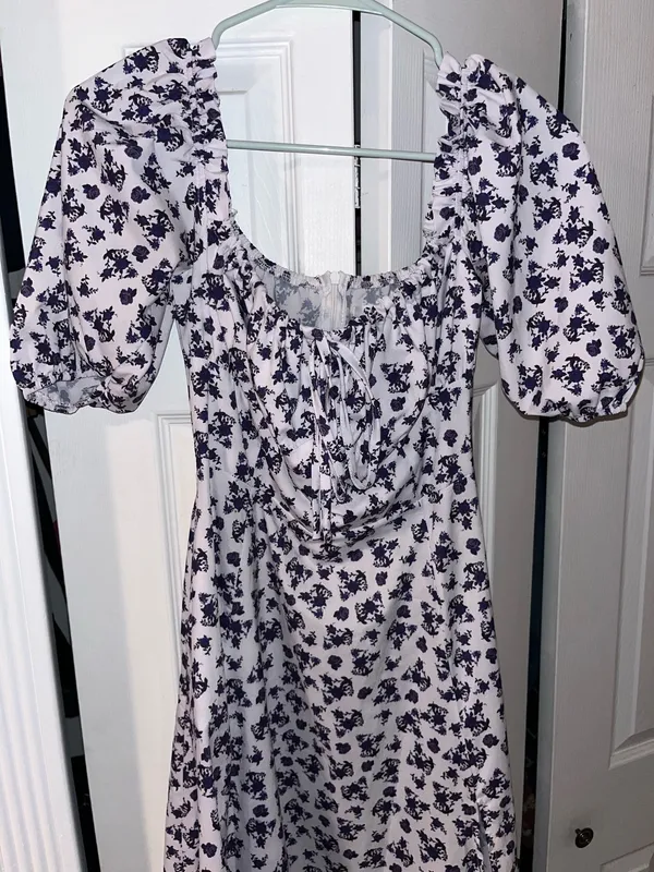Corset Flower Midi Dress Purple - Image 4