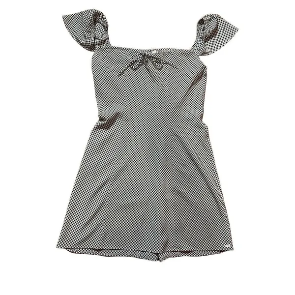 Levi’s Misha Flutter Sleeve Dress in Baby Check Sunny Cream Sz XL‎ - Image 3