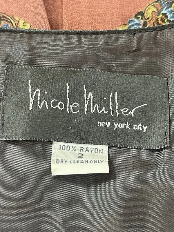 Vintage Y2K Asian Inspired Nicole Miller 2 Empire Waist Sleeveless Mini Dress - Image 8