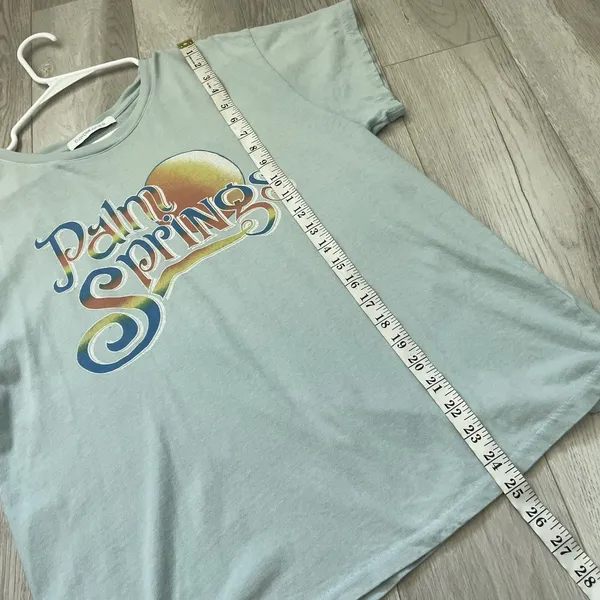 Daydreamer Cotton Tshirt palm springs graphic womens Blue (medium) oversized - Image 9