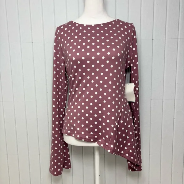 Electric Behavior Dusty Rose Polka Dot Long Sleeve Top size M‎ - Image 10