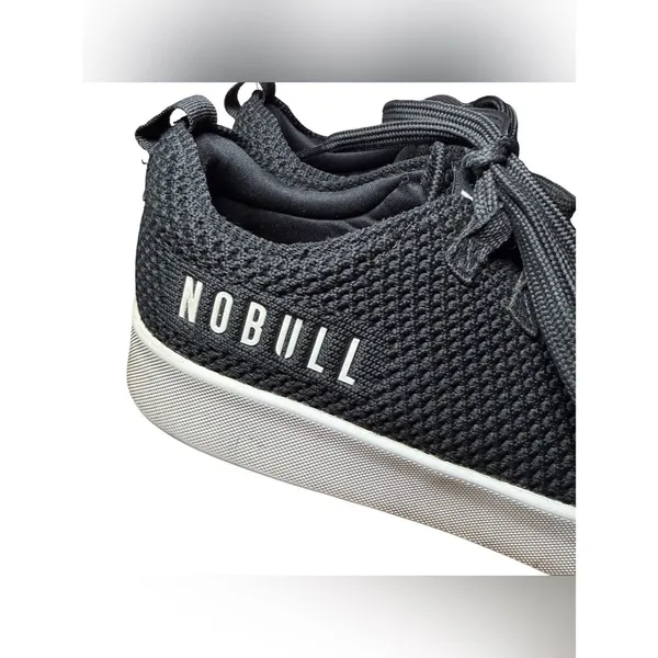 NOBULL Rec Knit Trainer Sneakers Black White unisex Mens 6.5 Womens 8 shoes - Image 2