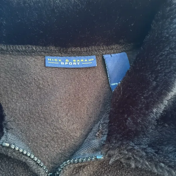 Nick & Sarah Sport fleece jacket with faux fur collar size L - Image 3
