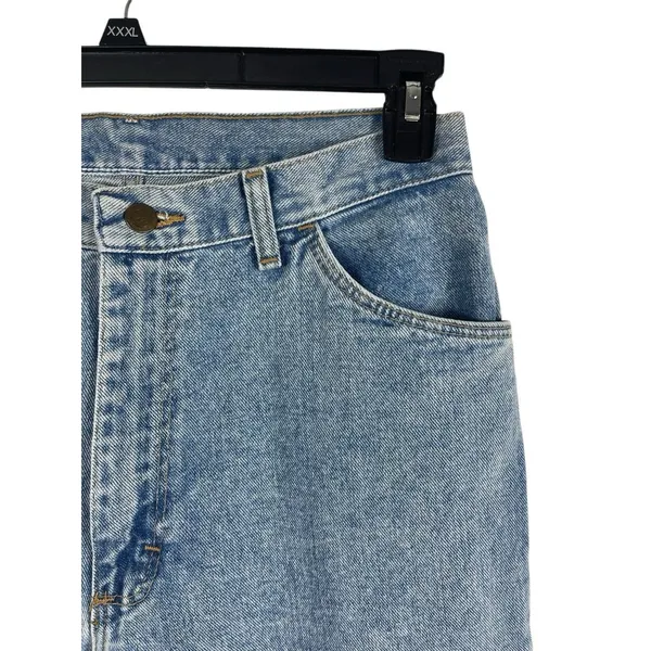 VTG Wrangler Med Wash High Waist Mom Jeans 90s 12 X 34 - Image 5