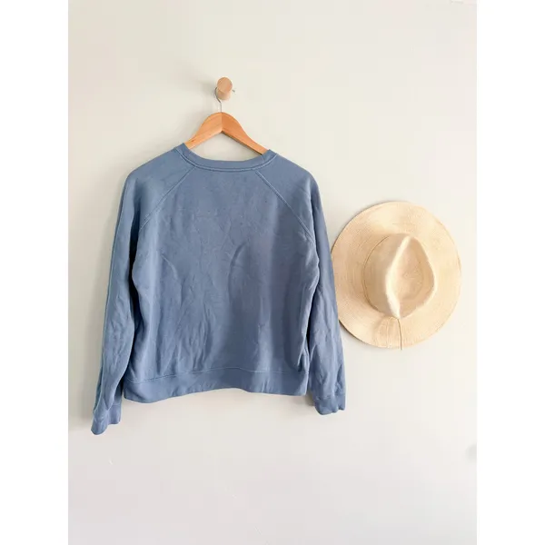 Sezane Sézane | Amour Cafe Creme Sweatshirt Blue Ecru Graphic | Sz S - Image 9