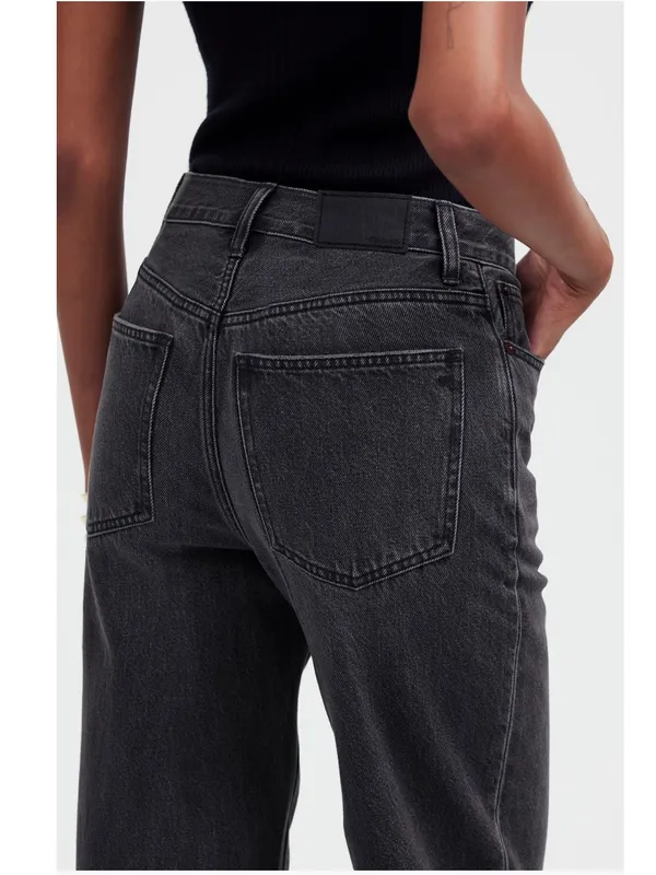 MADEWELL The‎ Rail Straight Leg Jean, Size 6 (28" Waist), Black, NWT - Image 4