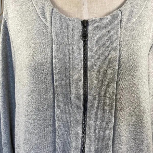 Anthropologie Pure + Good Zip Sweatshirt‎ Jacket Terry Cotton Gray Size Large - Image 3