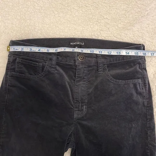 J.Crew‎ Mercantile Women’s Skinny Pants Velvet 5 Pocket Mid Rise Gray Size 29 - Image 9