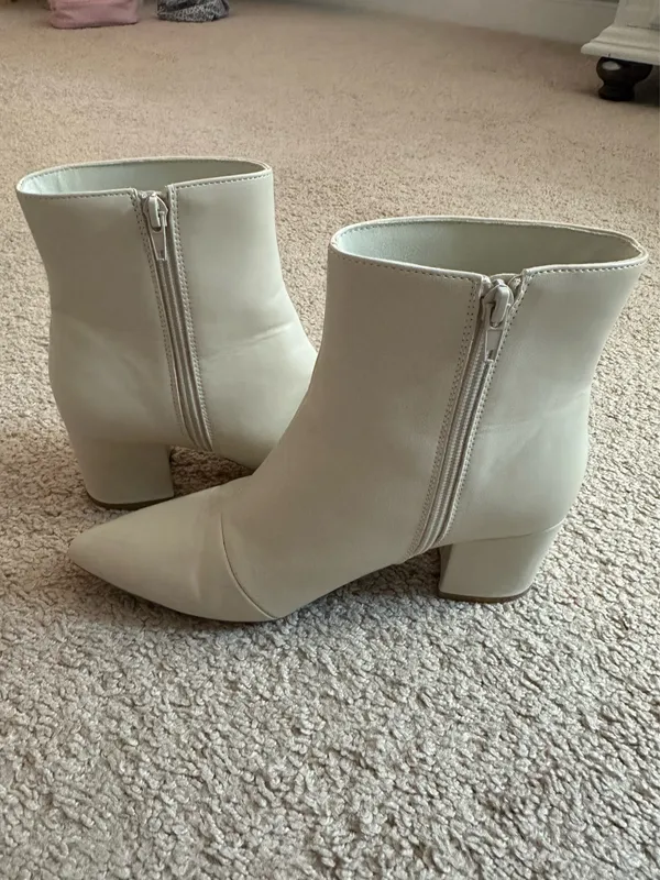 White Booties Size 7.5 - Image 3