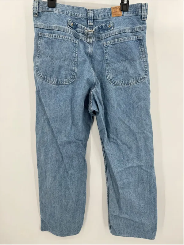 Vintage 90s Y2K Lee Riders Straight Leg Jeans Buckle Detail Light Wash HEMMED 16 - Image 2