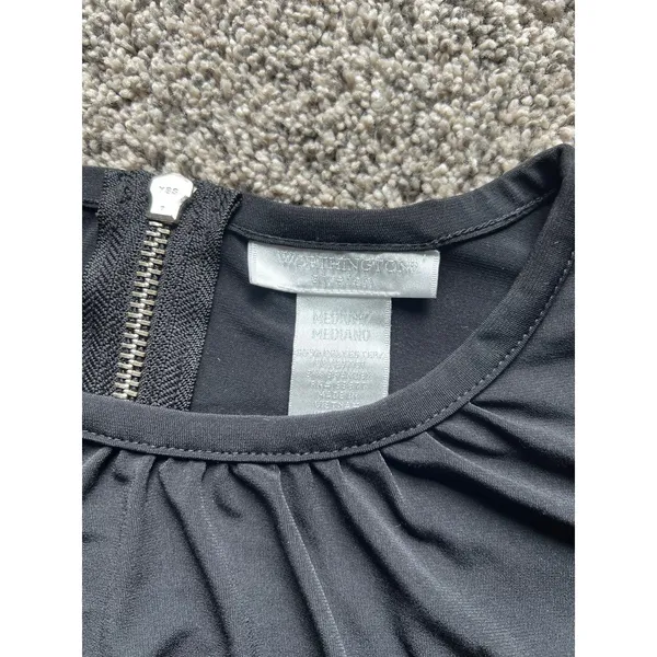 Worthington Stretch women's short sleeve black‎ blouse size medium - Image 2