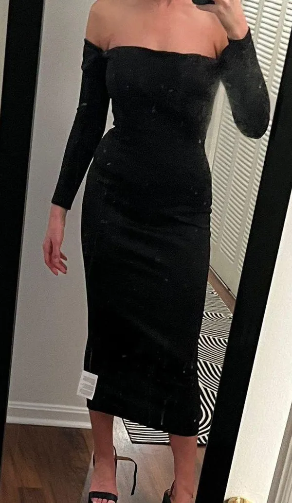 Design Off Shoulder Midi Dress - Image 6