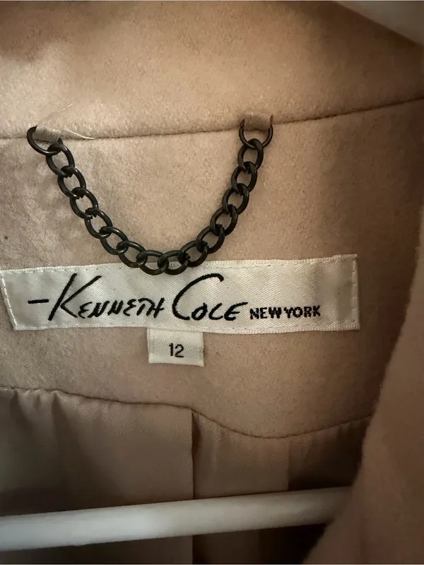 Kenneth Cole Cream Double-Breasted Wool Peacoat - Image 3