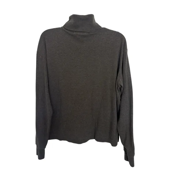 Vtg 90s Polo Sport Ralph Lauren Dark Gray Turtleneck Pony Logo L Preppy - Image 2