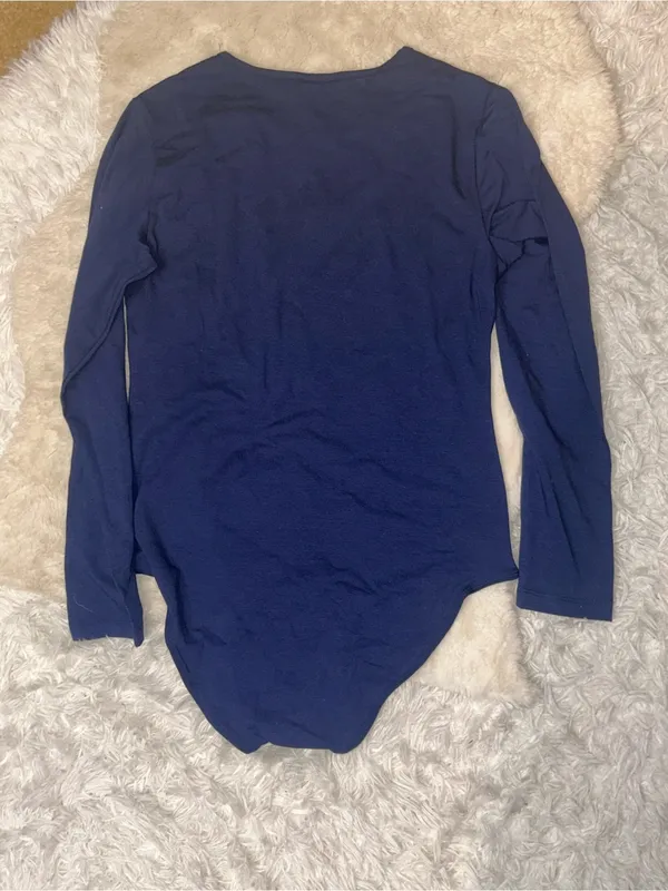 LulaRoe navy blue long sleeve top bodysuit shirt NWT woman size large - Image 2