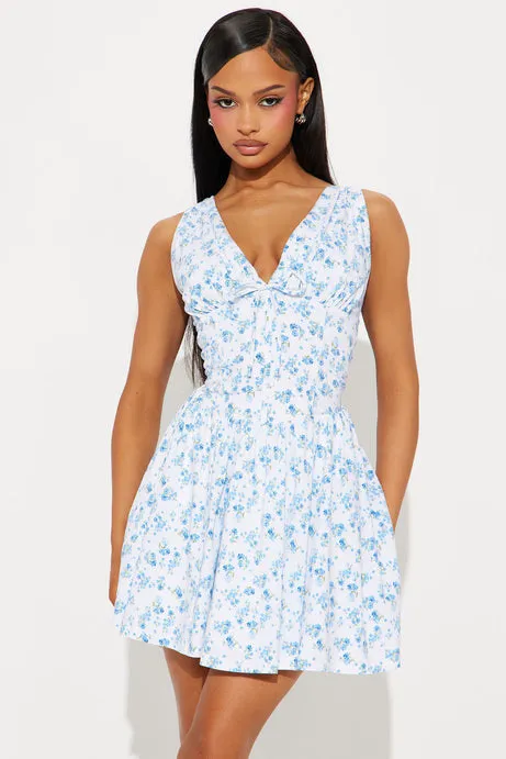 Blashe Blue Floral Corset Mini Dress - Image 4