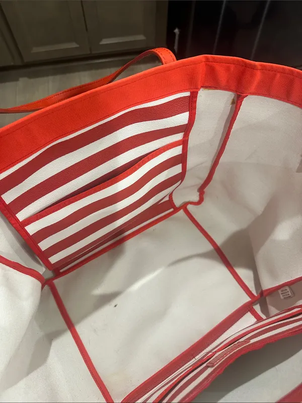 Kate Spade Red‎ and white large tote bag - Image 10