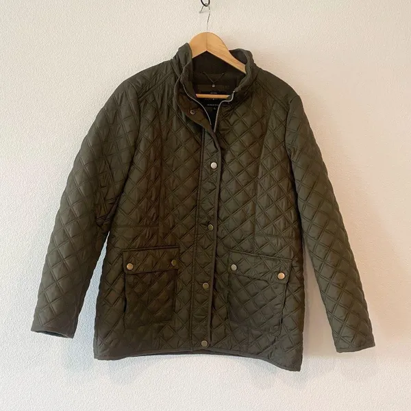 Lucky Brand Women's Quilted Army Green Insulated Winter Jacket - Large - Image 2