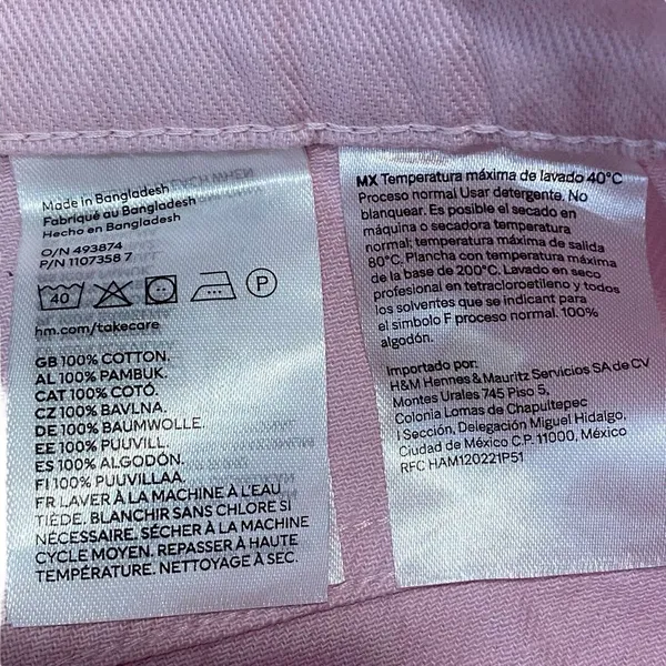 NEW Divided 90's Baggy Denim Jeans‎ Womens Size 12 Light Pink wash Wide Leg Y2K - Image 7