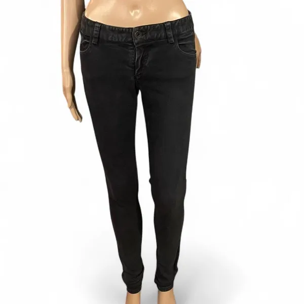 Alice + Olivia Black Low-rise Skinny Jeans Size 2 Boho Style EUC - Image 2