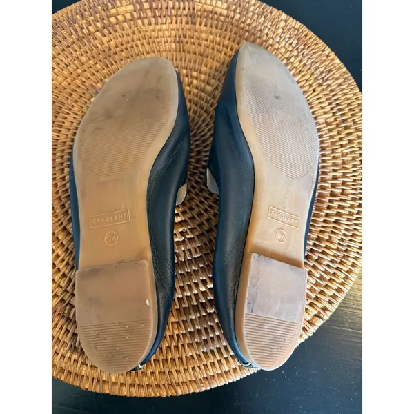 Everlane‎ The Day Loafer Black Leather Elastic Heel Flat Made in Italy Womens - Image 9