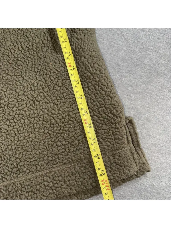 Aerie Tan Sherpa Pullover Snap Button Sweatshirt Small - Image 8