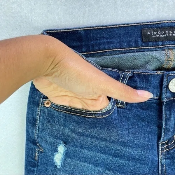 Aeropostale Dark Wash‎ Distressed Skinny Jean - Image 7