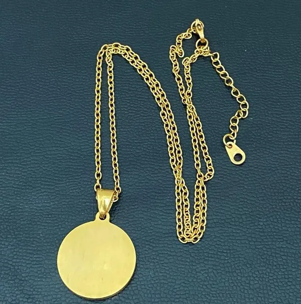 18K Gold plated Taurus Zodiac Sign Quarter Coin Pendant 20” Necklace 15.7g - Image 4