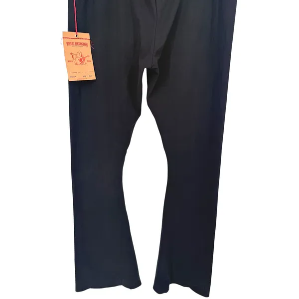 NWT True Religion Eva Pant Black Athletic Hook Up Flare Leggings Size Large - Image 10