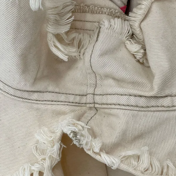 Farm Rio Vintage Ivory Denim Overall Shorts Summer Festival School Fit Size P/XS - Image 5