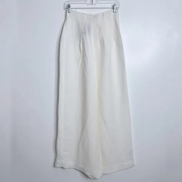 NWT Massimo Dutti Wide Leg Pleated Trousers White Size‎ 2 Minimalist Elegance - Image 2